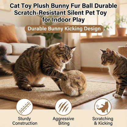 Natural Rabbit Fur Cat Play Balls