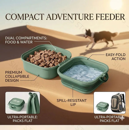 Foldable Travel Pet Food & Water Bowl