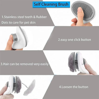 Self-Cleaning Pet Slicker Brush