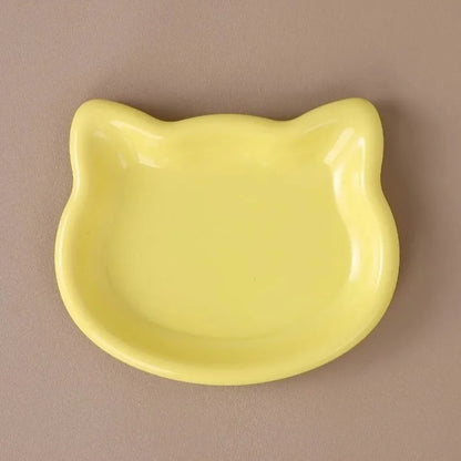 Cute Cat-Shaped Ceramic Pet Bowl