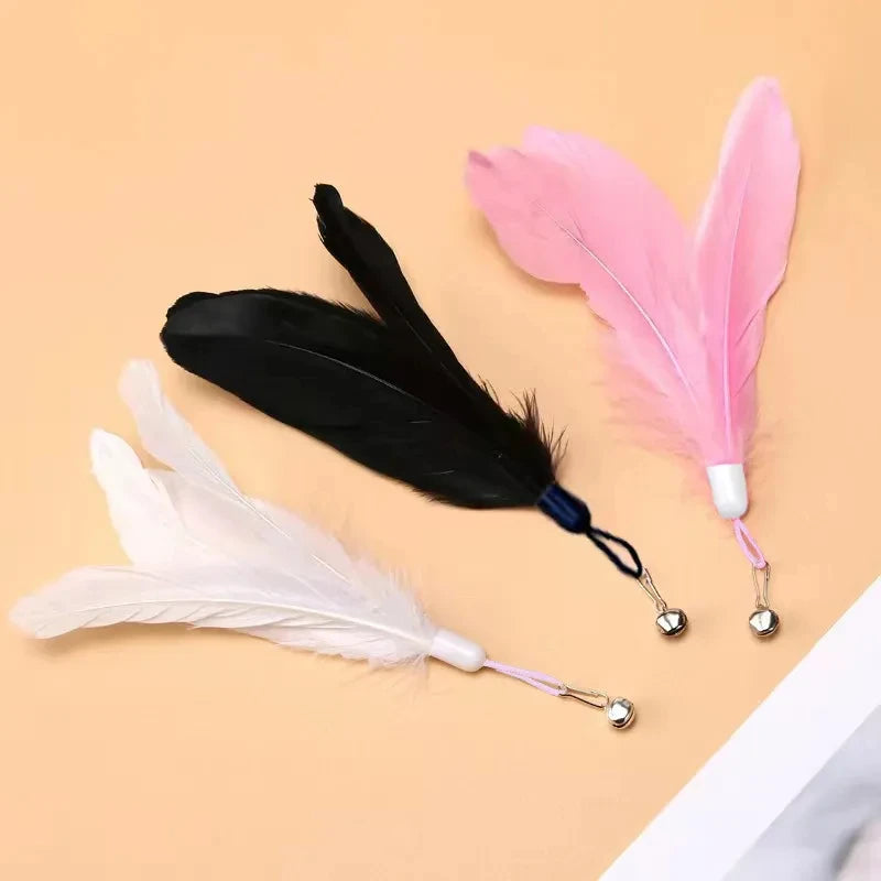 Interactive Feather Wand Cat Toy Set