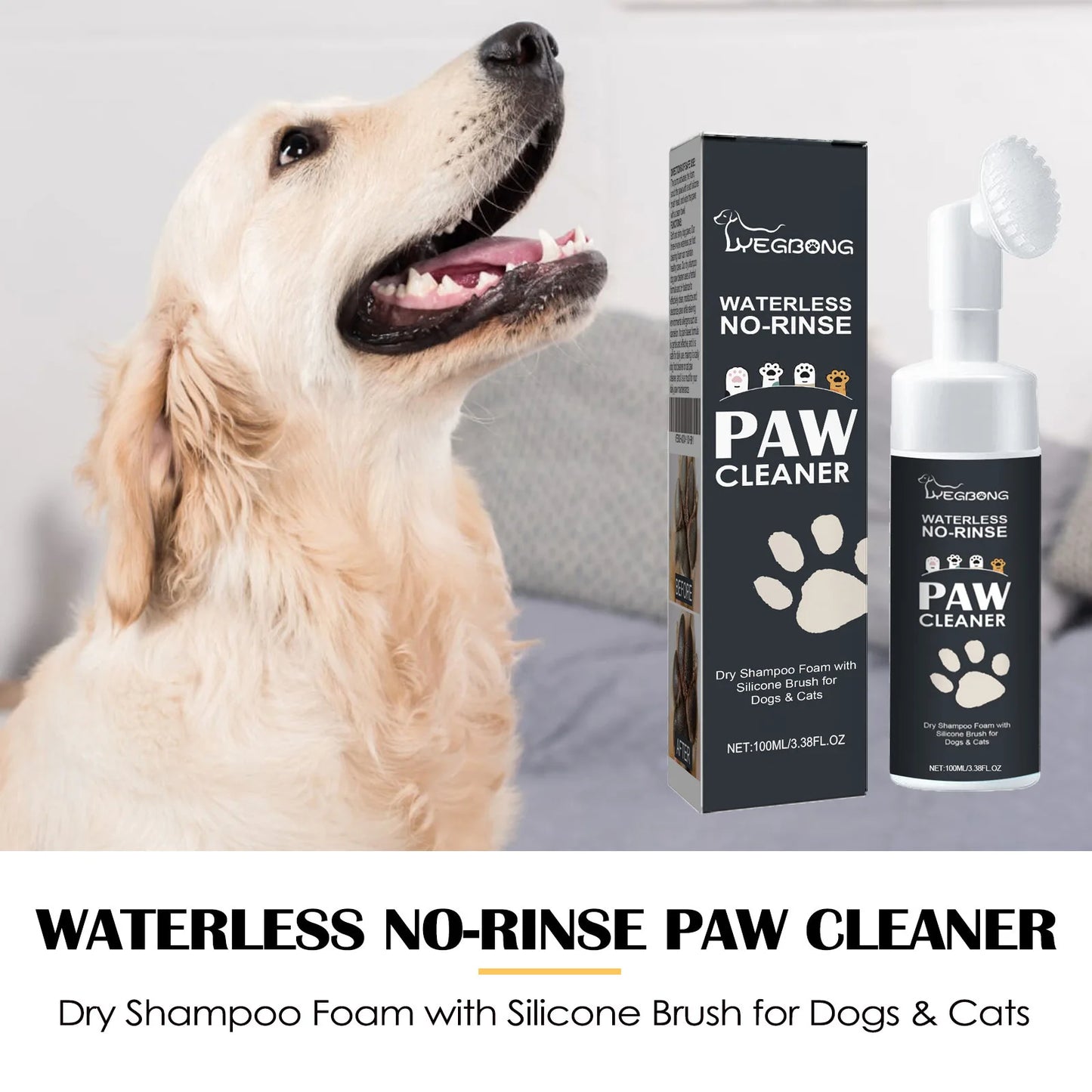 No-Rinse Pet Paw Cleaner & Balm Kit