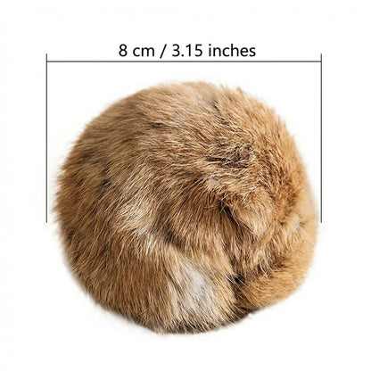 Natural Rabbit Fur Cat Play Balls