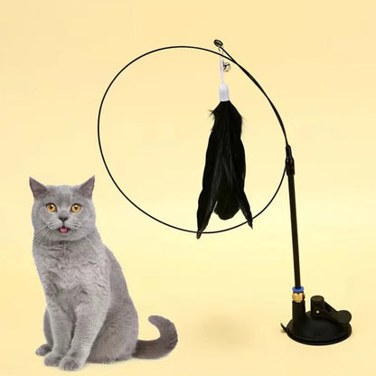 Interactive Feather Wand Cat Toy Set