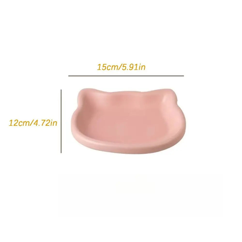 Cute Cat-Shaped Ceramic Pet Bowl