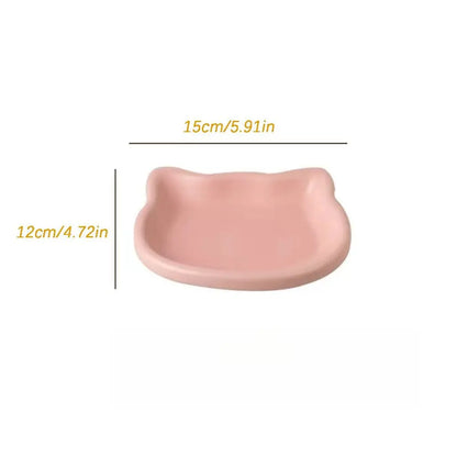 Cute Cat-Shaped Ceramic Pet Bowl