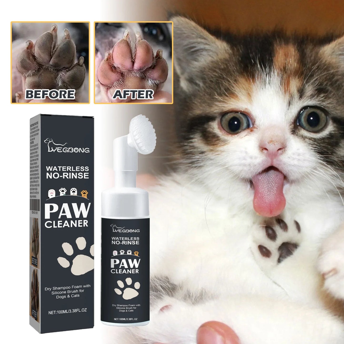 No-Rinse Pet Paw Cleaner & Balm Kit