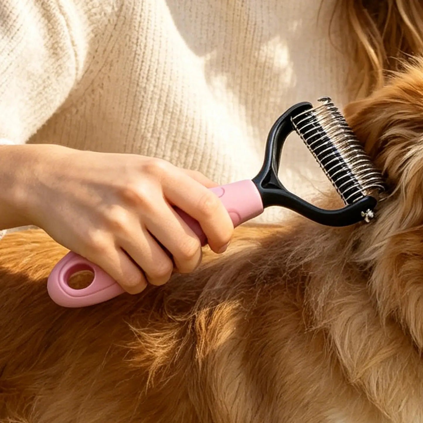 Double-Sided Deshedding Grooming Brush