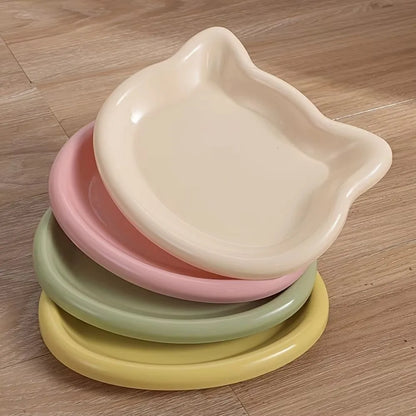 Cute Cat-Shaped Ceramic Pet Bowl