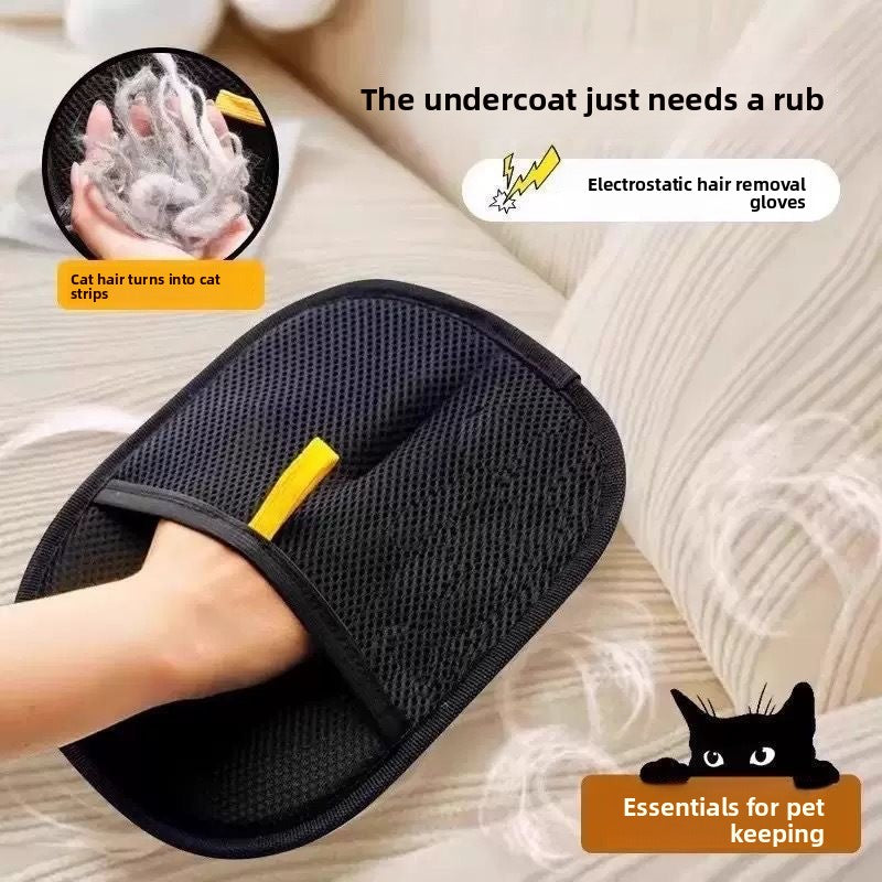 Pet Hair Removal Gloves Static Electricity Grooming Brush