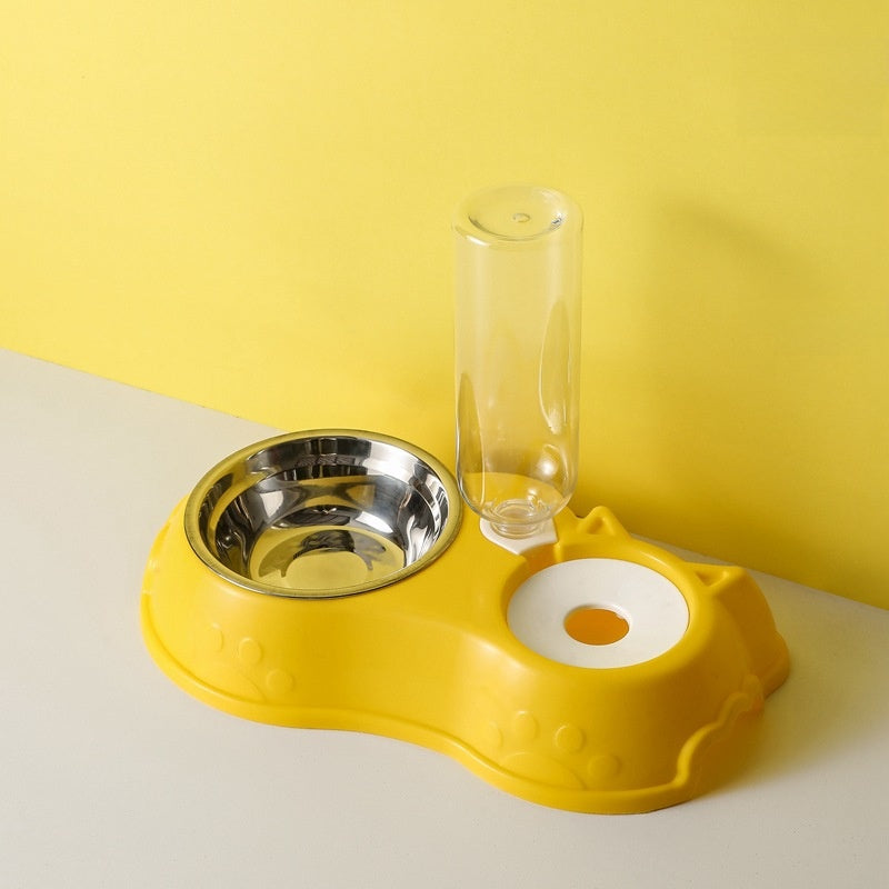 Pet automatic drinking water feeding double bowl