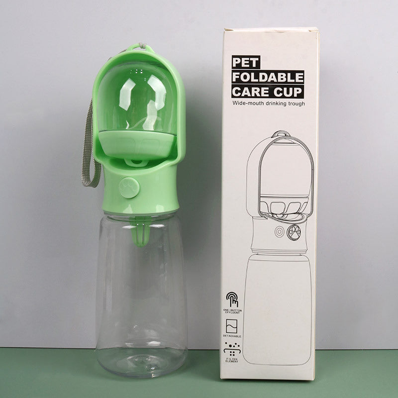 Portable Pet Water Bottle with Feeding Bowl