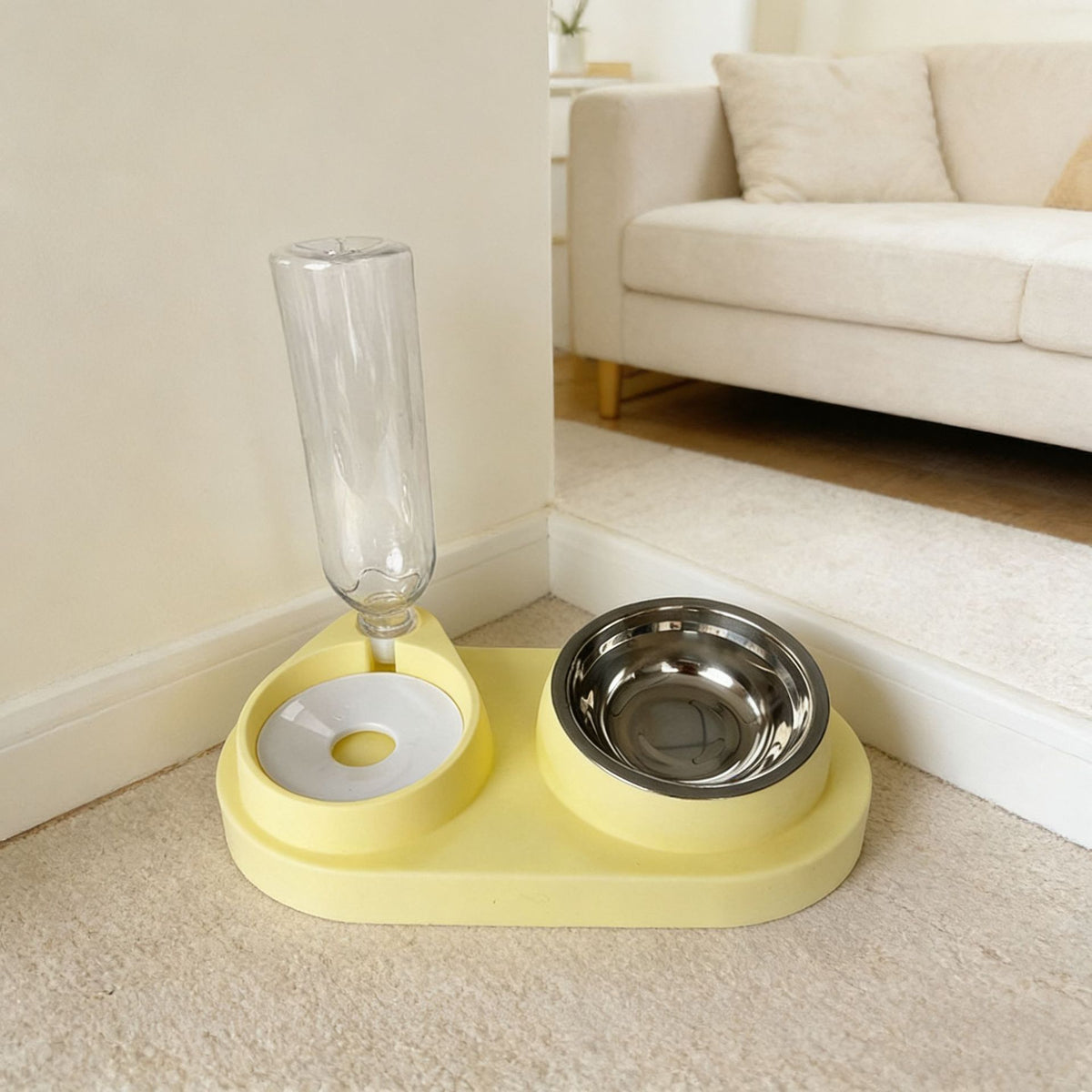 Dual Compartment Pet Feeding Bowl