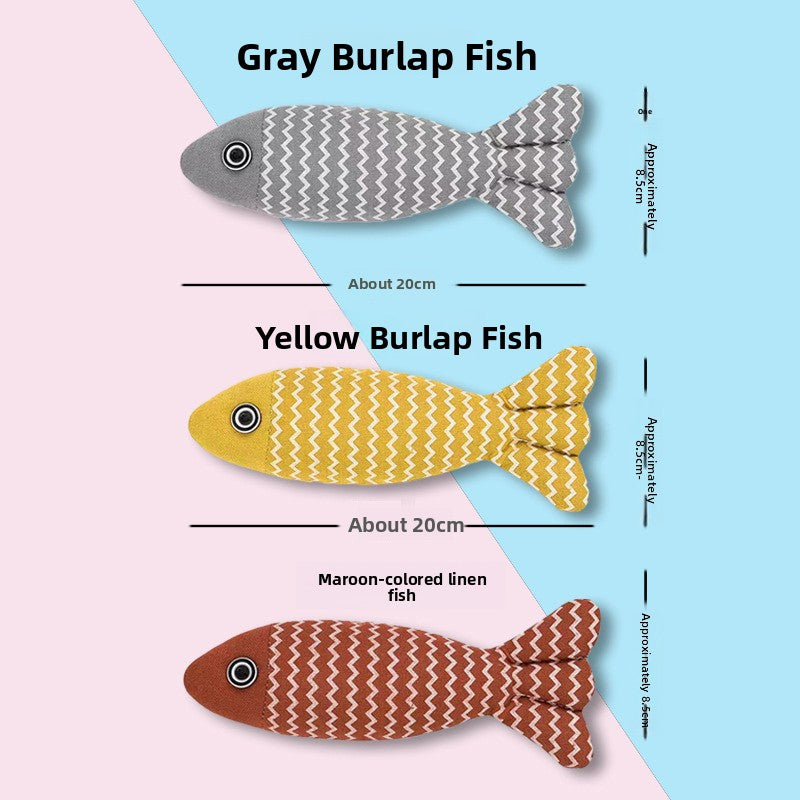 Plush Simulation Fish Cat Toy with Catnip for Teething and Play