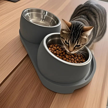 Dual Compartment Pet Feeding Bowl
