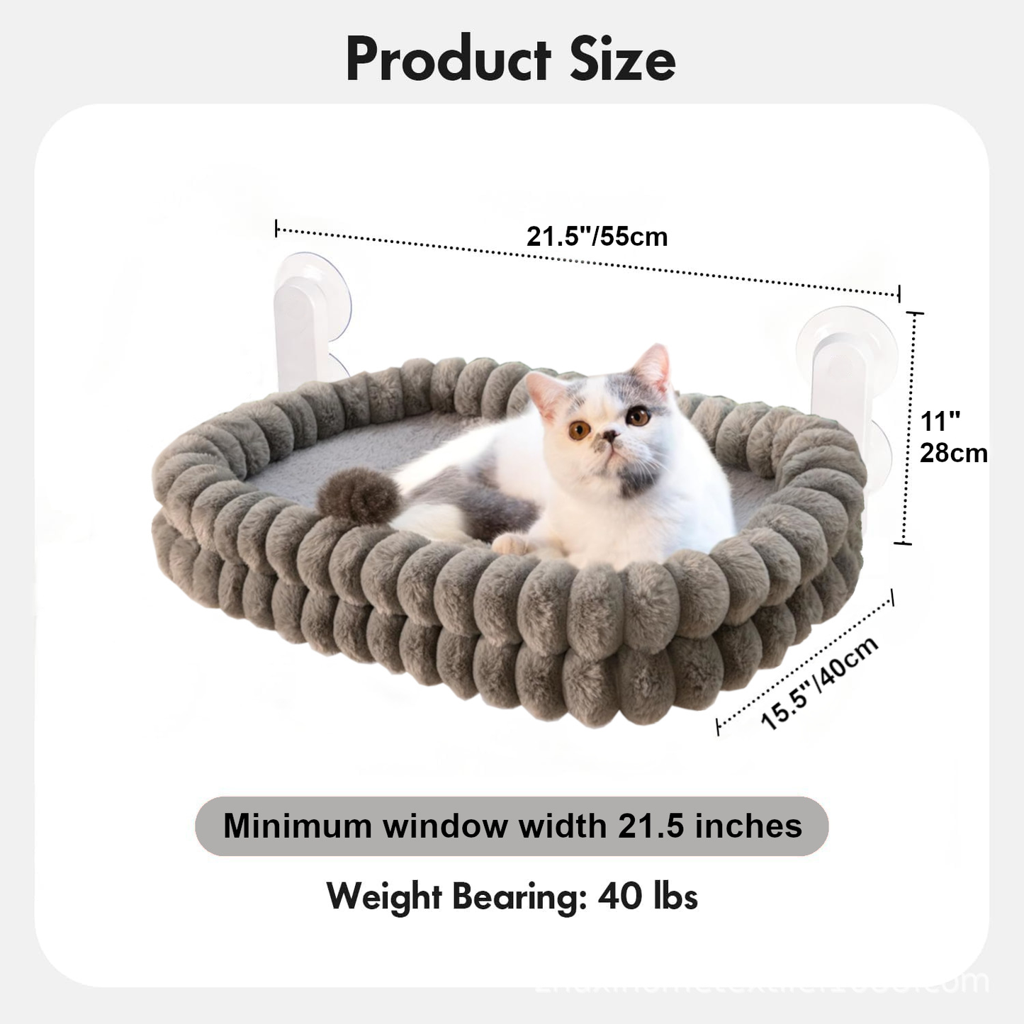 Cat Hammock Plush Mesh Window Hanging Bed Suction Cup Mount
