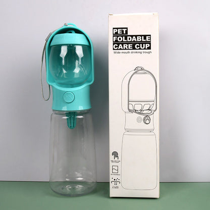 Portable Pet Water Bottle with Feeding Bowl