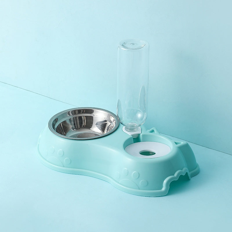 Pet automatic drinking water feeding double bowl