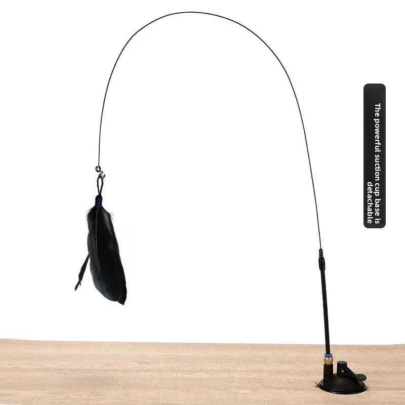 Feather Cat Teaser Stick with Suction Cup