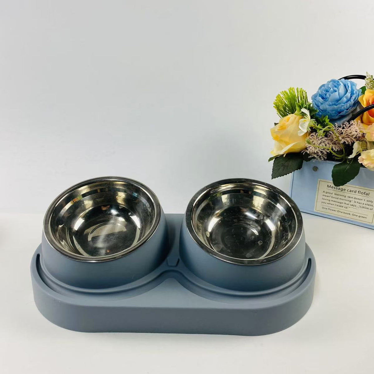 Dual Compartment Pet Feeding Bowl
