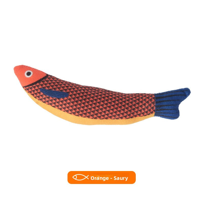Plush Simulation Fish Cat Toy with Catnip for Teething and Play