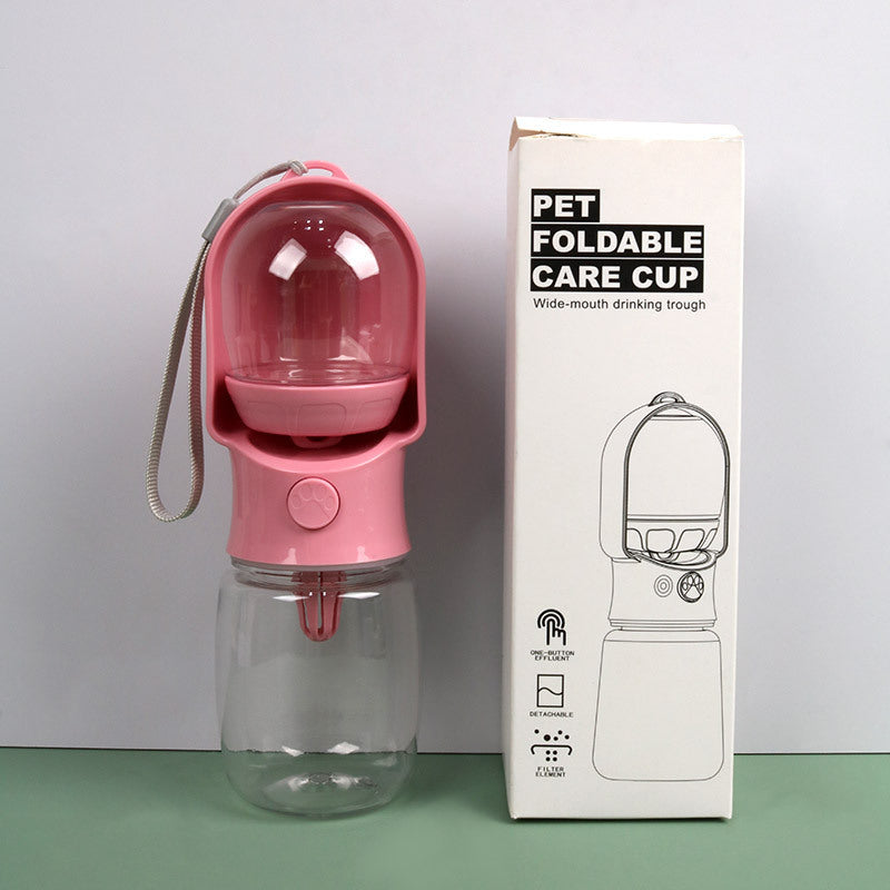 Portable Pet Water Bottle with Feeding Bowl
