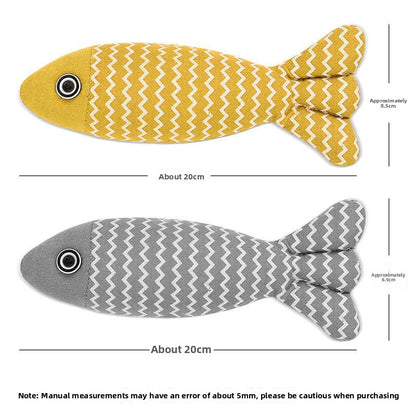 Plush Simulation Fish Cat Toy with Catnip for Teething and Play