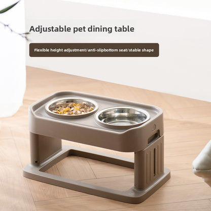 Adjustable Elevated Pet Feeding Bowl Stainless Steel