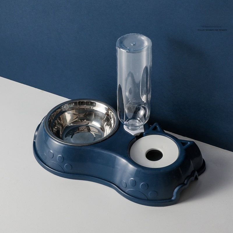 Pet automatic drinking water feeding double bowl